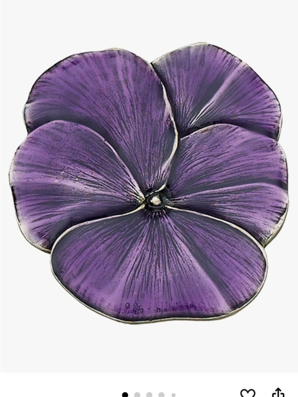 Danforth Purple Pansy Flower Pin Brooch- like new excellent condition